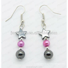 Magnetic Hematite Star Beads Earrings